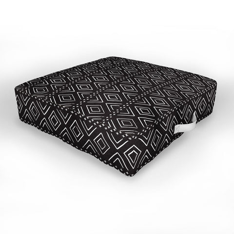 Little Arrow Design Co farmhouse diamonds ebony Outdoor Floor Cushion