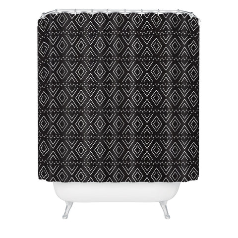 Little Arrow Design Co farmhouse diamonds ebony Shower Curtain