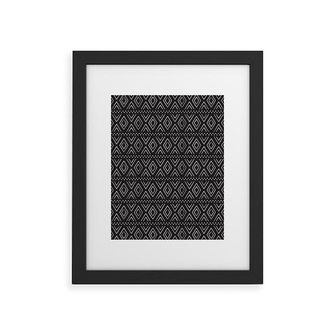 Little Arrow Design Co farmhouse diamonds ebony Framed Art Print