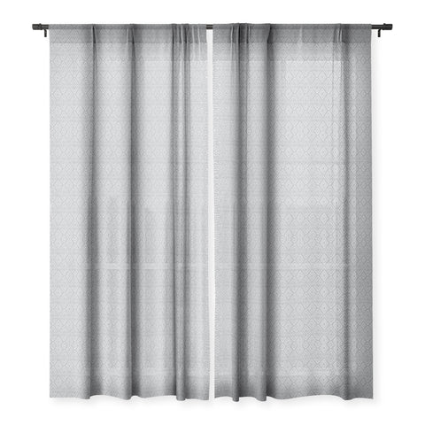 Little Arrow Design Co farmhouse diamonds gray Sheer Window Curtain