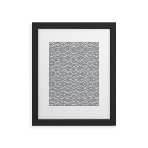 Little Arrow Design Co farmhouse diamonds gray Framed Art Print