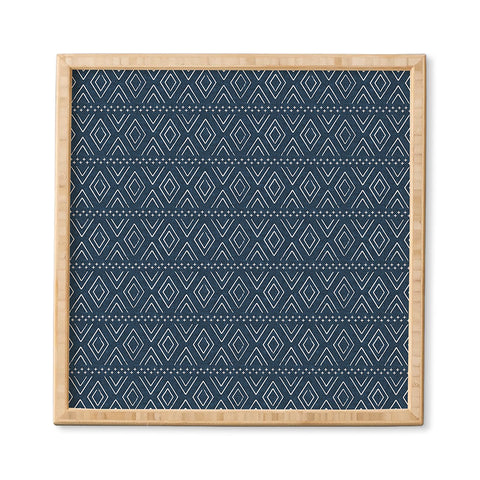 Little Arrow Design Co farmhouse diamonds navy Framed Wall Art