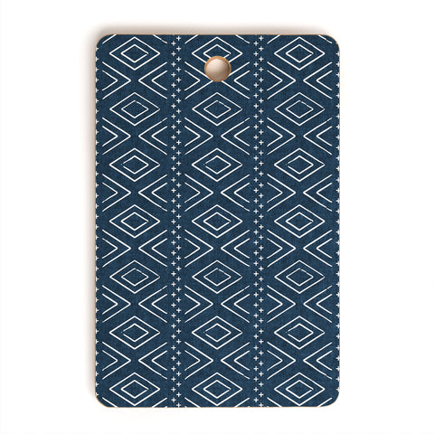 Little Arrow Design Co farmhouse diamonds navy Cutting Board Rectangle