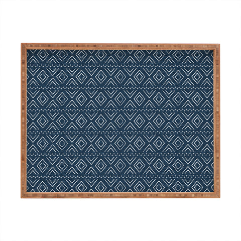 Little Arrow Design Co farmhouse diamonds navy Rectangular Tray