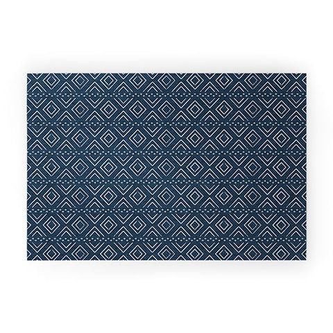 Little Arrow Design Co farmhouse diamonds navy Welcome Mat