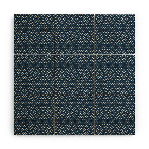 Little Arrow Design Co farmhouse diamonds navy Wood Wall Mural