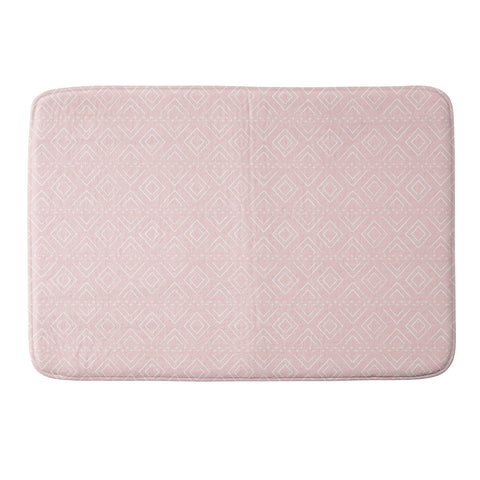 Little Arrow Design Co farmhouse diamonds pink Memory Foam Bath Mat