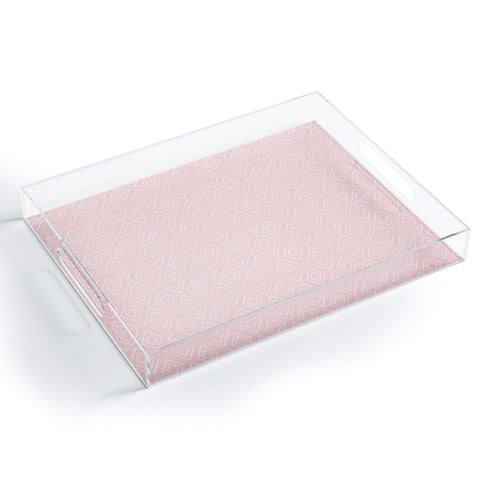 Little Arrow Design Co farmhouse diamonds pink Acrylic Tray