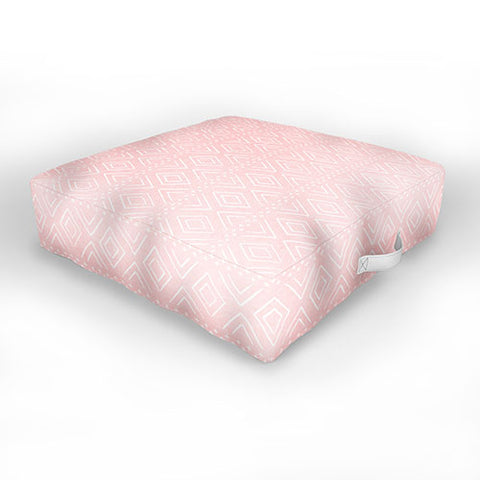 Little Arrow Design Co farmhouse diamonds pink Outdoor Floor Cushion