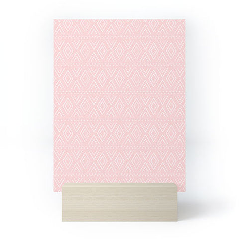 Little Arrow Design Co farmhouse diamonds pink Mini Art Print