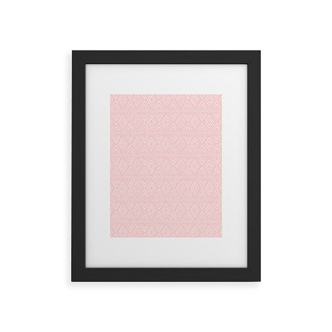 Little Arrow Design Co farmhouse diamonds pink Framed Art Print