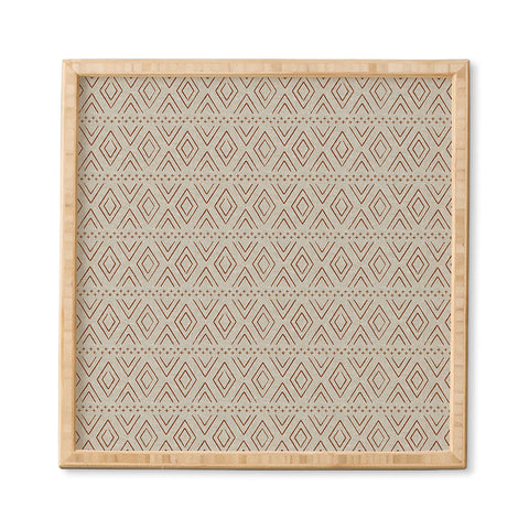 Little Arrow Design Co farmhouse diamonds rust Framed Wall Art