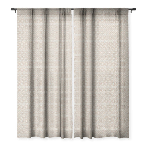 Little Arrow Design Co farmhouse diamonds rust Sheer Window Curtain