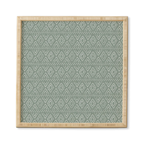 Little Arrow Design Co farmhouse diamonds sage Framed Wall Art