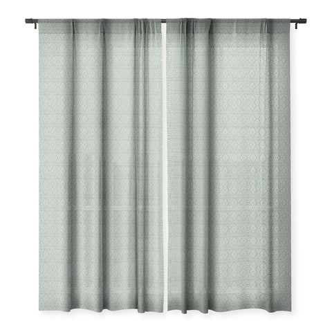 Little Arrow Design Co farmhouse diamonds sage Sheer Window Curtain