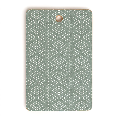 Little Arrow Design Co farmhouse diamonds sage Cutting Board Rectangle