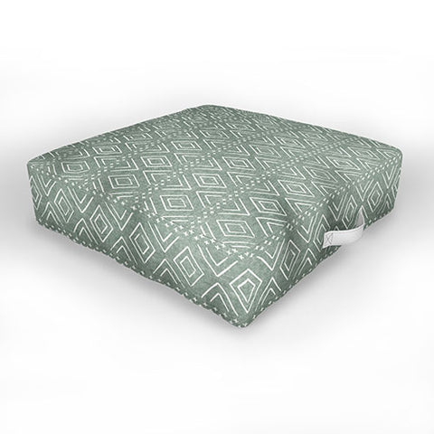 Little Arrow Design Co farmhouse diamonds sage Outdoor Floor Cushion