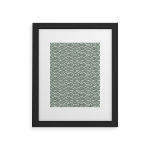 Little Arrow Design Co farmhouse diamonds sage Framed Art Print