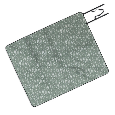 Little Arrow Design Co farmhouse diamonds sage Picnic Blanket