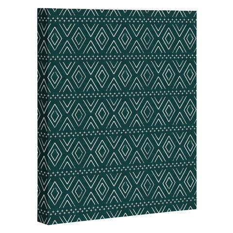 Little Arrow Design Co farmhouse diamonds teal Art Canvas