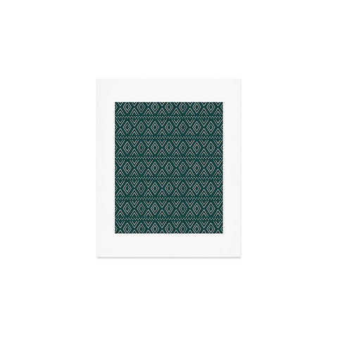 Little Arrow Design Co farmhouse diamonds teal Art Print