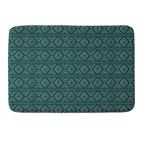 Little Arrow Design Co farmhouse diamonds teal Memory Foam Bath Mat