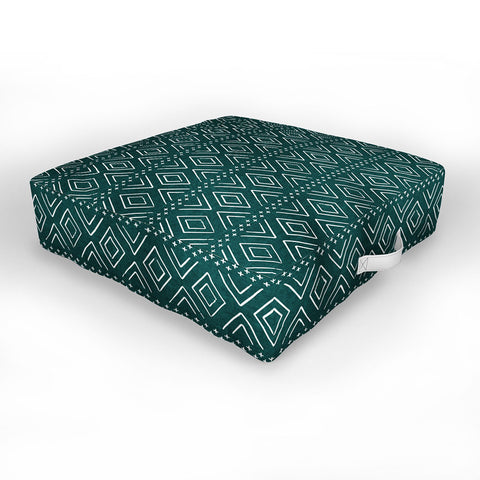 Little Arrow Design Co farmhouse diamonds teal Outdoor Floor Cushion