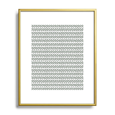 Little Arrow Design Co Farmhouse Stitch in Green Metal Framed Art Print