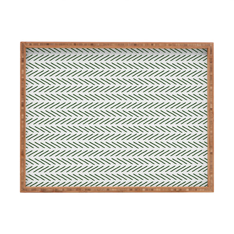 Little Arrow Design Co Farmhouse Stitch in Green Rectangular Tray