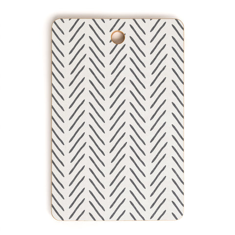 Little Arrow Design Co Farmhouse Stitch in Grey Cutting Board Rectangle