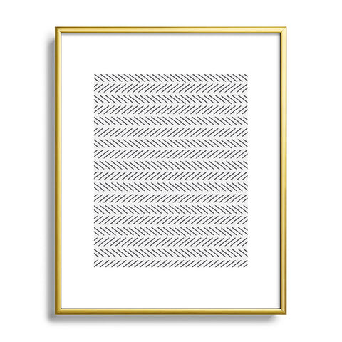 Little Arrow Design Co Farmhouse Stitch in Grey Metal Framed Art Print