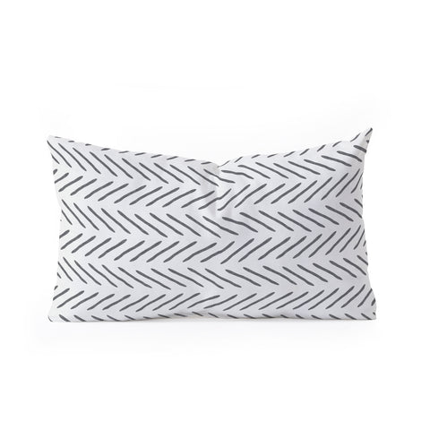 Little Arrow Design Co Farmhouse Stitch in Grey Oblong Throw Pillow