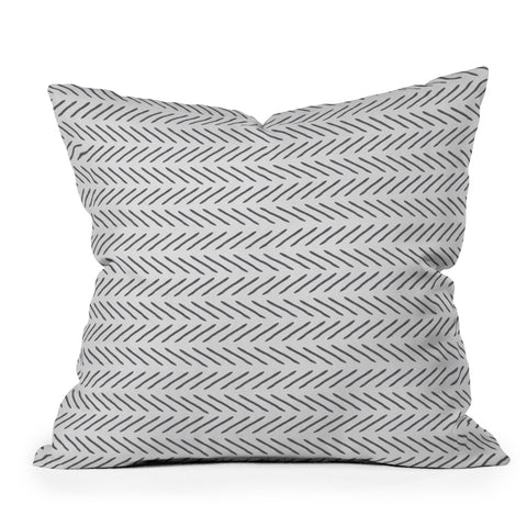 Little Arrow Design Co Farmhouse Stitch in Grey Throw Pillow