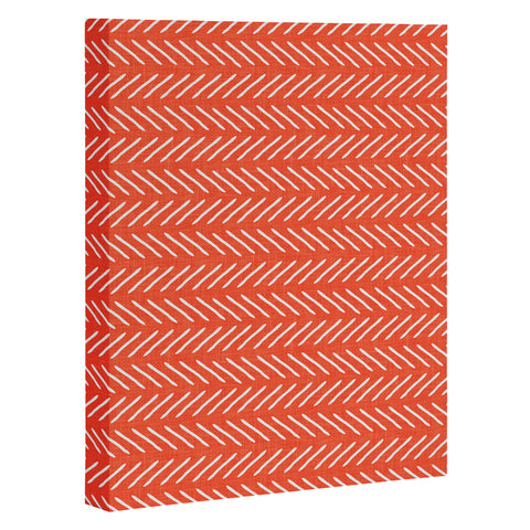 Little Arrow Design Co Farmhouse Stitch in Orange Art Canvas