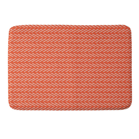 Little Arrow Design Co Farmhouse Stitch in Orange Memory Foam Bath Mat