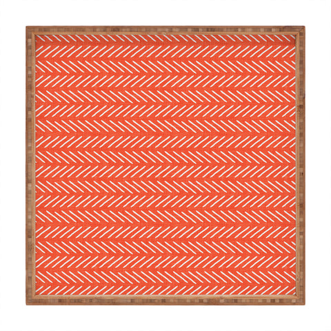 Little Arrow Design Co Farmhouse Stitch in Orange Square Tray