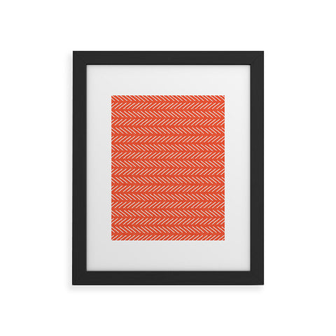 Little Arrow Design Co Farmhouse Stitch in Orange Framed Art Print