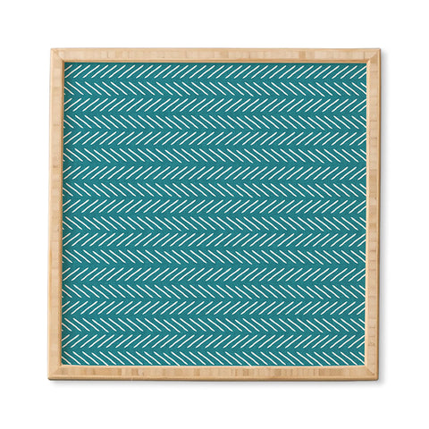 Little Arrow Design Co Farmhouse Stitch in Teal Framed Wall Art