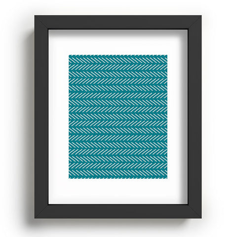 Little Arrow Design Co Farmhouse Stitch in Teal Recessed Framing Rectangle