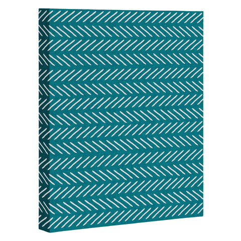 Little Arrow Design Co Farmhouse Stitch in Teal Art Canvas