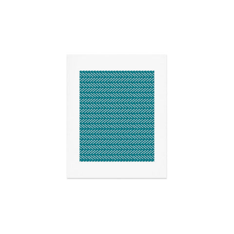 Little Arrow Design Co Farmhouse Stitch in Teal Art Print