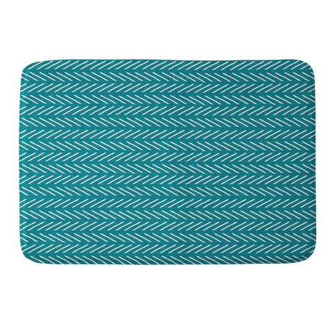 Little Arrow Design Co Farmhouse Stitch in Teal Memory Foam Bath Mat