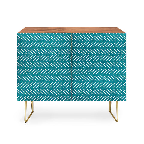 Little Arrow Design Co Farmhouse Stitch in Teal Credenza