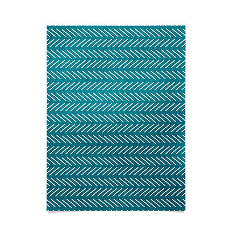 Little Arrow Design Co Farmhouse Stitch in Teal Poster