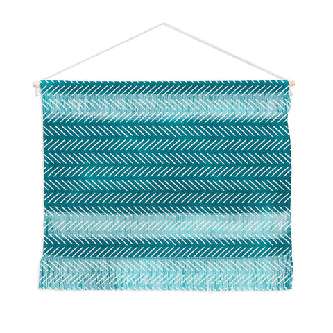 Little Arrow Design Co Farmhouse Stitch in Teal Wall Hanging Landscape