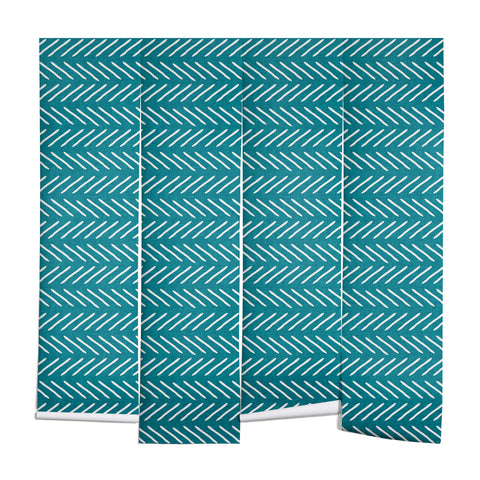 Little Arrow Design Co Farmhouse Stitch in Teal Wall Mural