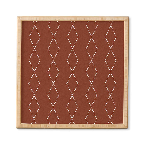 Little Arrow Design Co geo boho diamond rust Framed Wall Art