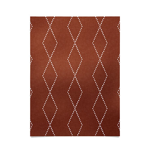 Little Arrow Design Co geo boho diamond rust Poster
