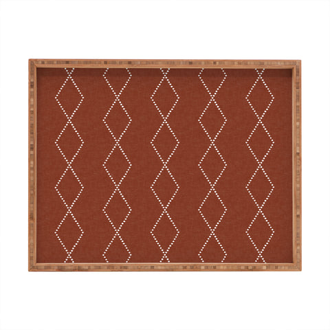 Little Arrow Design Co geo boho diamond rust Rectangular Tray