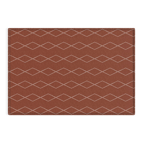 Little Arrow Design Co geo boho diamond rust Outdoor Rug